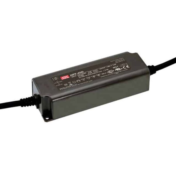 NPF-40D-30 - Driver LED 40W 90-305VCA/127-431VCC Saída 18-30V 1,34A - MEAN WELL