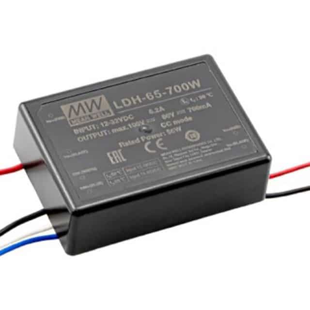 LDH-65-700W - Driver LED 56W 9.5-32VCC Saída 12,5-80V 0.7A - MEAN WELL 1 848206304ae3126dba0b088bf200b650 1