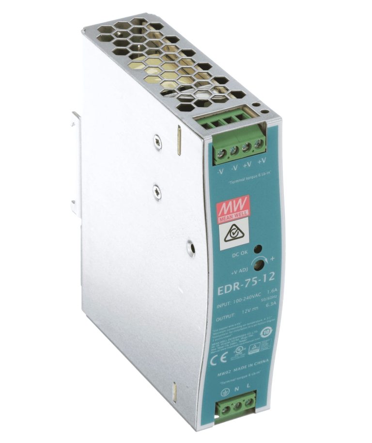 EDR-75-12 – Fonte Chaveada DIN 75W 90-264VCA/127-370VCC Saída 12VCC-6.3A – MEAN WELL