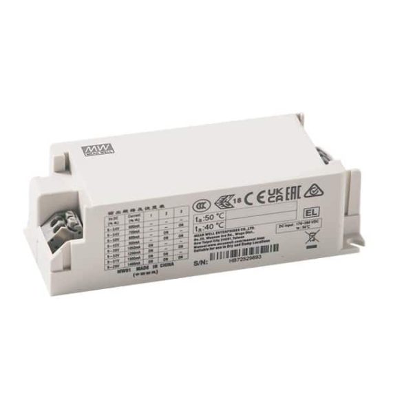 XLC-25-H-B - Driver LED 25W 100-305VCA/142-431VCC Saída 9-54V 1,05A - MEAN WELL