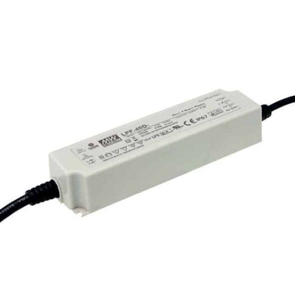 LPF-40D-54 - Driver LED 41W 90-305VCA/127-431VCC Saída 32,4-54V 0.76A - MEAN WELL