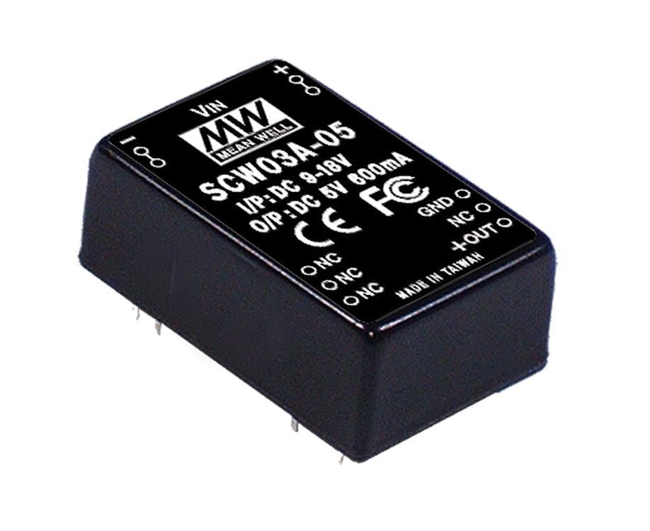 DCWN03A-05 - Conversor CC/CC c/ Isolação 3W 9-18V +/-5V +/- 0.3A - MEAN WELL 1 85cddc20f44c5204b91cc14b1c5b5ded
