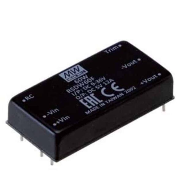 RSDW60H-05 - Conversor CC/CC Módulo 60W 40V-160V Saída 5V-12A - MEAN WELL