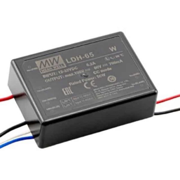 LDH-65-1400W - Driver LED 64W 9.5-32VCC Saída 12,5-46V 1,4A - MEAN WELL
