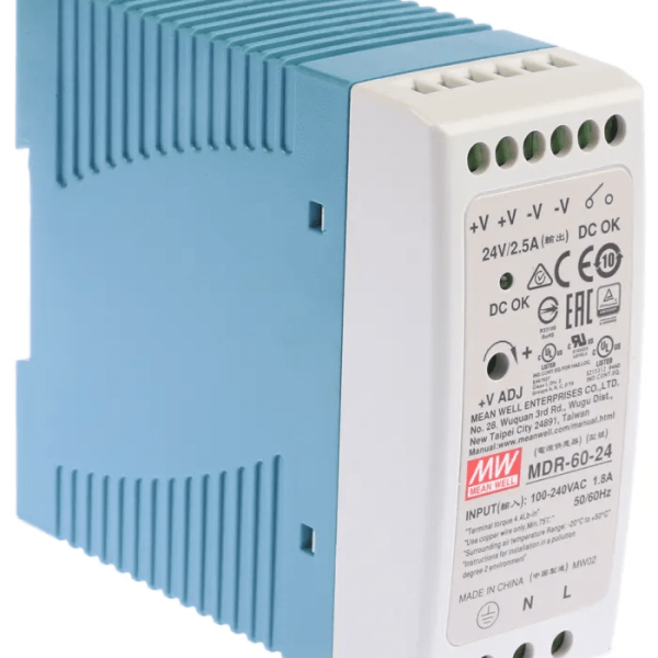 MDR-60-24 - Fonte Chaveada DIN 60W 85-264VCA/120-370VCC Saída 24VCC-2.5A - MEAN WELL