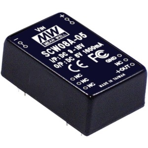 SCW08C-05 - Conversor CC/CC c/ Isolação 8W 36-72V Saída 5V-1.6A - MEAN WELL