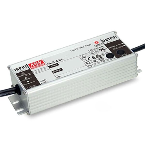 HLG-40H-42AB - Driver LED 40W 100-305VCA/142-431VCC Saída 42V 0.96A - MEAN WELL