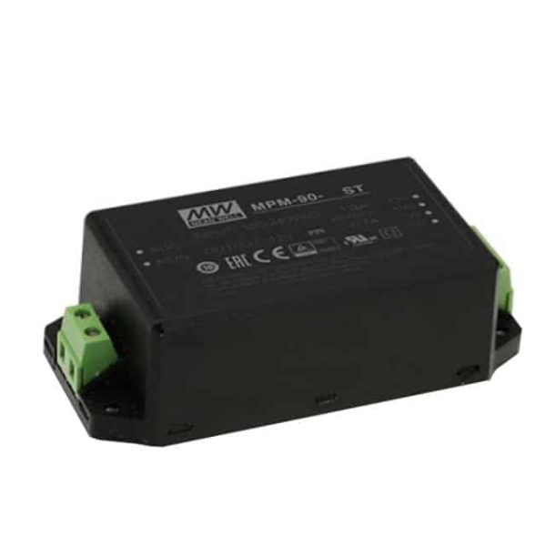 MPM-90-15ST - Fonte Chaveada Fechada 85W/93W (ventilado) 80-264VCA/113-370VCC Saída 15V-5.67A - MEAN WELL