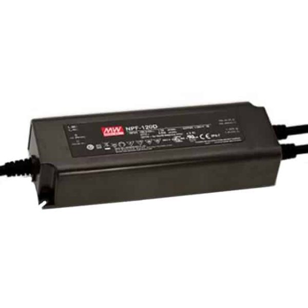 NPF-120D-24BE - Driver LED 120W 90-305VCA/127-431VCC Saída 12-20V 10A - MEAN WELL