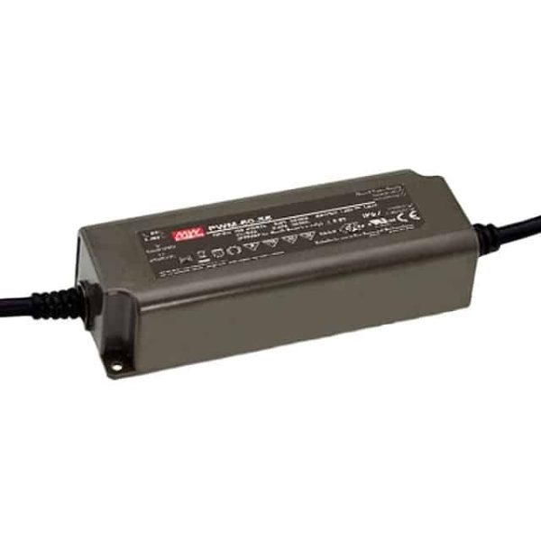 PWM-60-12DA - Driver LED 60W 90-305-VCA/127-431 VCC Saída 12V 5A - MEAN WELL