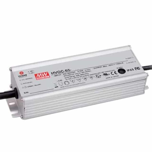 HVGC-65-350AB - Driver LED 65W 180-528VCA/254VCC-747VCC Saída 13-130V 1,05A - MEAN WELL