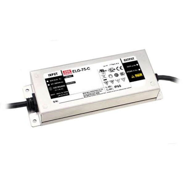 ELG-75-C700A - Driver LED 75W 100-305VCA/142-431VCC Saída 53-107V 0.7A - MEAN WELL