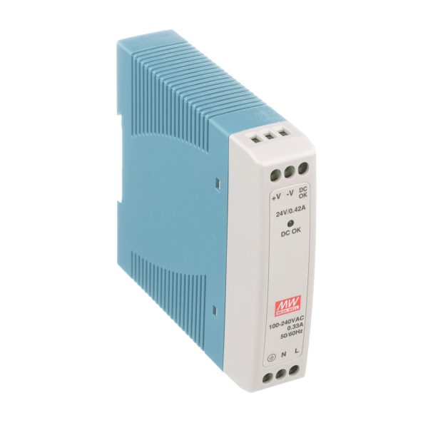 MDR-10-24 - Fonte Chaveada DIN 10W 85-264VCA/120-370VCC Saída 24VCC-0.42A - MEAN WELL