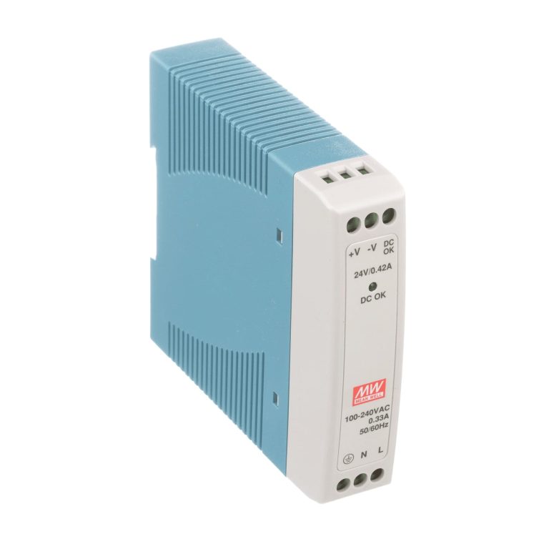 MDR-10-24 – Fonte Chaveada DIN 10W 85-264VCA/120-370VCC Saída 24VCC-0.42A – MEAN WELL