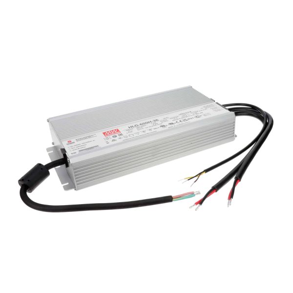 HLG-600H-36 - Driver LED 480W 100-305VCA/142-431VCC Saída 36V 16,7A - MEAN WELL