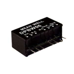 DPBW06G-05 - Conversor CC/CC Módulo 6W 18V-75V Saída +/-5V-0.6A - MEAN WELL