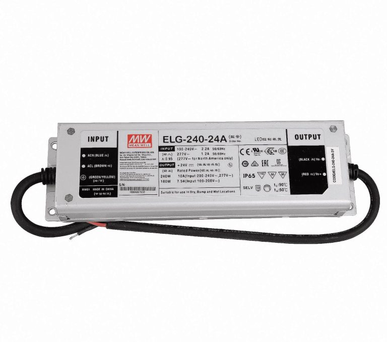 ELG-240-24B – Fonte Chaveada p/ LED 240W 100-305CA/142-431VCC Saída 24VCC/10A – MEAN WELL