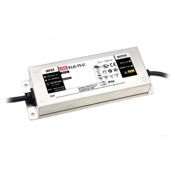 ELG-75-C700D2 - Driver LED 75W 100-305VCA/142-431VCC Saída 53-107V 0.7A - MEAN WELL