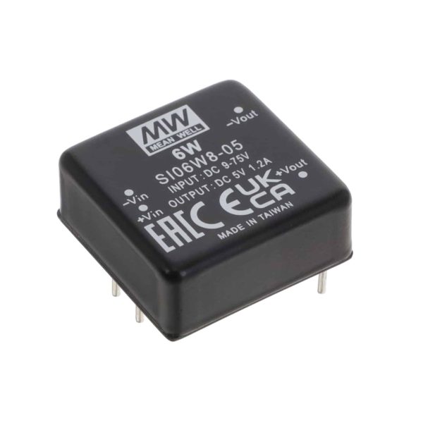 SI06W8-05 - Conversor CC/CC Módulo 6W 9V-75V Saída 5V-1.2A - MEAN WELL