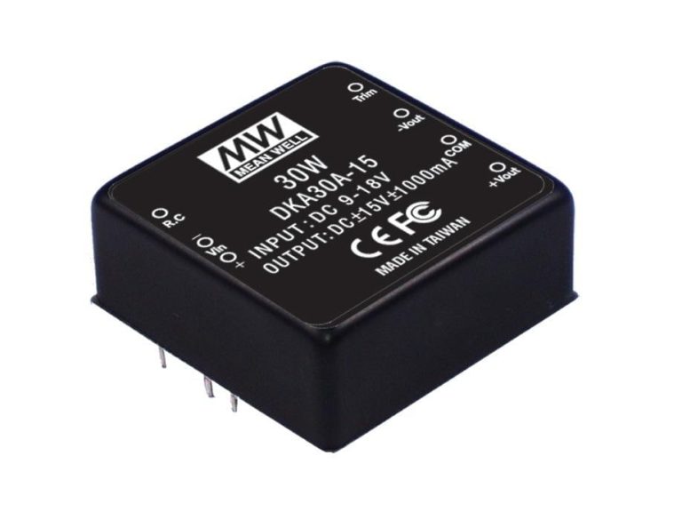 DKA30A-15 – Conversor CC/CC c/ Isolação 30W 9-18V Saída +/-15V +/- 1A – MEAN WELL