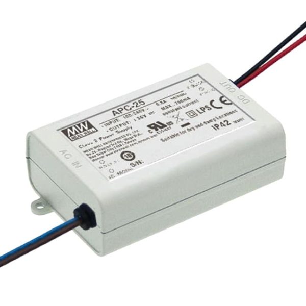 APC-25-700 - Driver LED 25W 90-264VCA/127-370VCC Saída 11-36V 0.7A - MEAN WELL