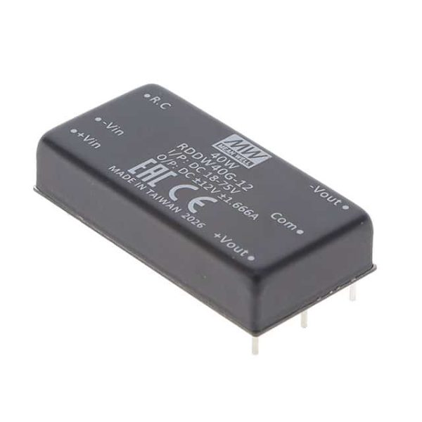 RDDW40G-12 - Conversor CC/CC Módulo 40W 18V-75V Saída +/-12V-1.666A - MEAN WELL