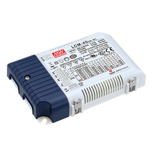LCM-40 - Driver LED 42W 180-295VCA/254-392VCC Saída 2-100V 1,05A - MEAN WELL