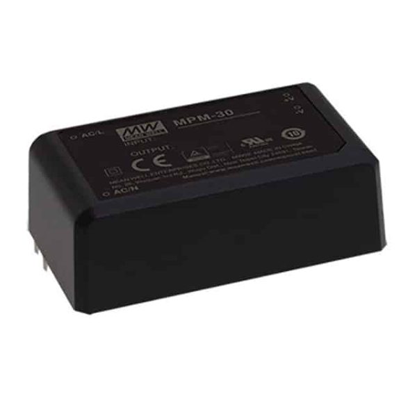 MPM-30-48 - Fonte Chaveada Fechada 30W 80-264VCA Saída 48V-0.63A - MEAN WELL