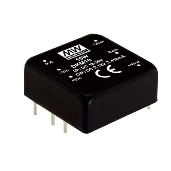 DKM10A-12 - Conversor CC/CC Módulo 10W 9V-18V Saída +/-12V-0.416A - MEAN WELL