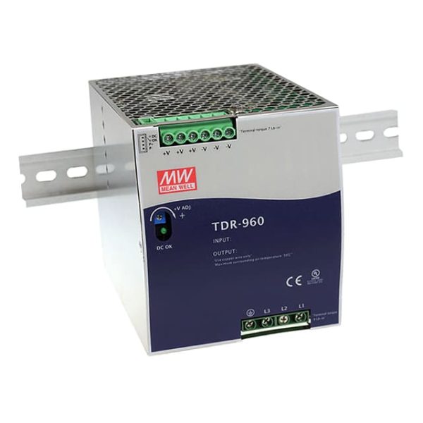 TDR-960-48 - Fonte Chaveada DIN 960W 340-550VCA/480-780VCC Saída 48V-20A - MEAN WELL