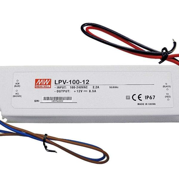 LPV-100-5 - Fonte Chaveada p/ LED 60W 90-264VCA/127-370VCC Saída 5VCC/12A - MEAN WELL