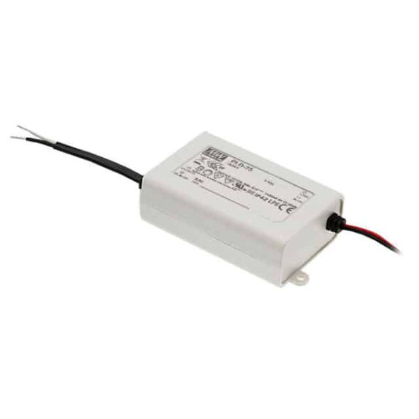 PLD-25-700 - Driver LED 25W 90-264-VCA/127-370 VCC  Saída 24-36V 0.7A - MEAN WELL