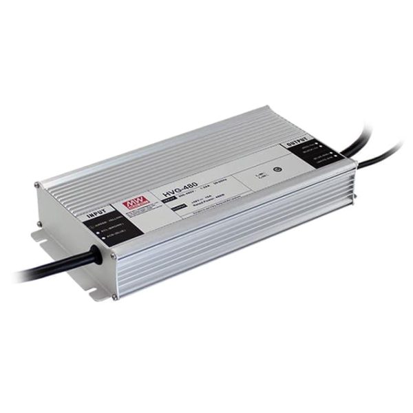 HVG-480-24B - Driver LED 480W 180-528VCA/254VCC-747VCC Saída 12-24V 20A - MEAN WELL