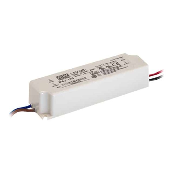 LPV-20-15 - Driver LED 20W 90-264VCA/127-370VCC Saída 15V 1,33A - MEAN WELL