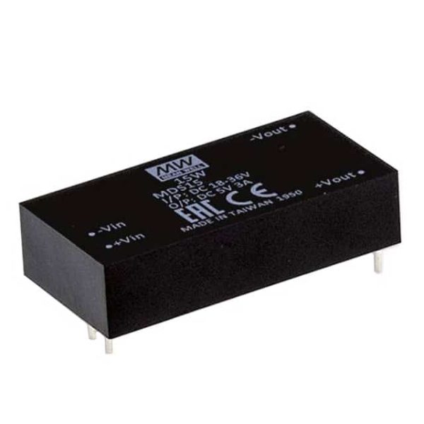 MDS15C-15 - Conversor CC/CC Módulo 15W 36V-75V Saída 15V-1A - MEAN WELL