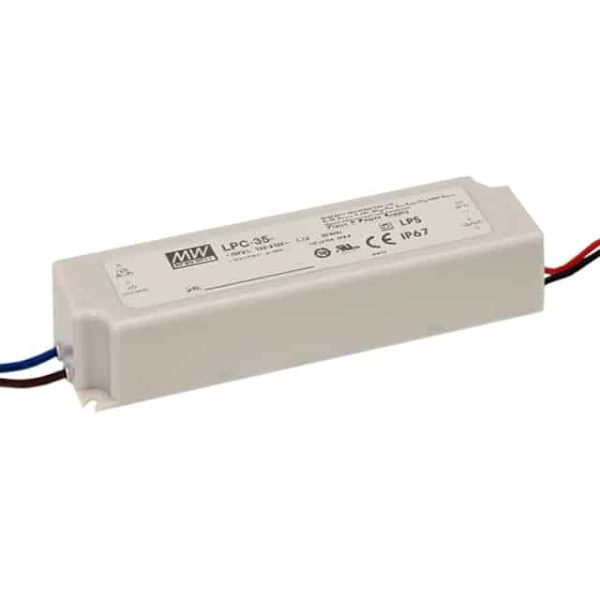 LPC-35-1050 - Driver LED 32W 90-264VCA/127VCC-370VCC Saída 9-30V 1,05A - MEAN WELL