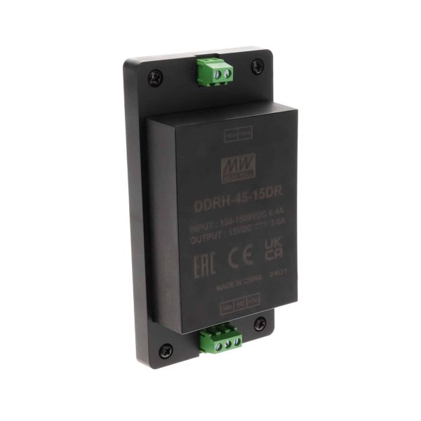 DDRH-45-15DR - Fonte Chaveada DIN 45W 150-1500VCC Saída 15V-3A - MEAN WELL