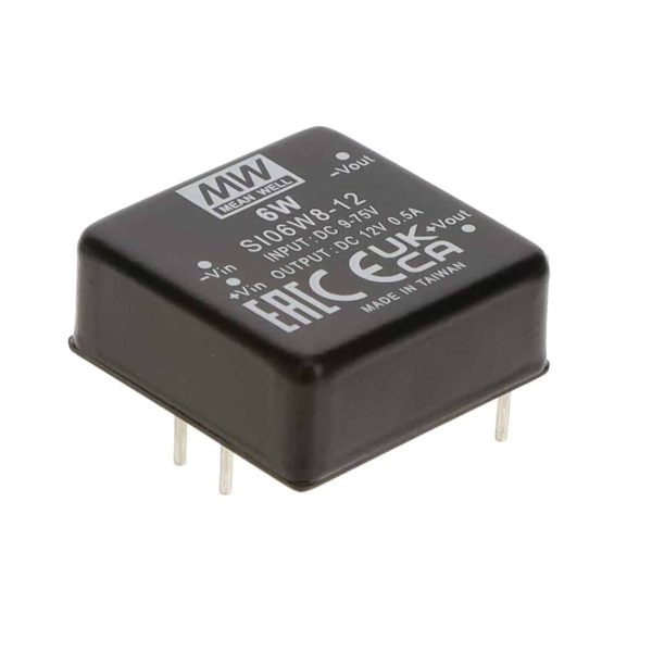 SI06W8-12 - Conversor CC/CC Módulo 6W 9V-75V Saída 12V-0.5A - MEAN WELL