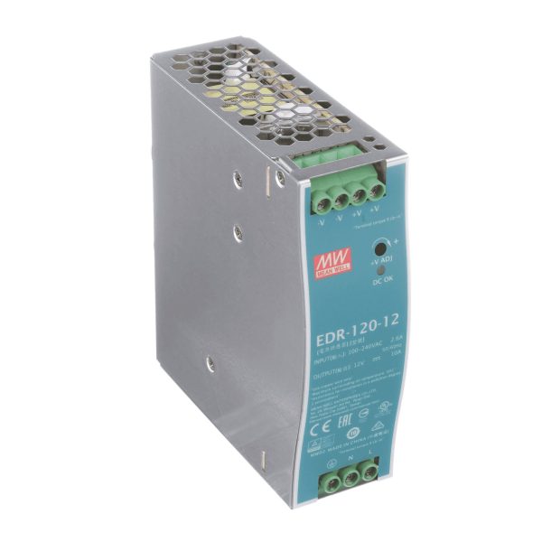 EDR-120-12 - Fonte Chaveada DIN 120W 90-264VCA/127-370VCC Saída 12VCC-10A - MEAN WELL