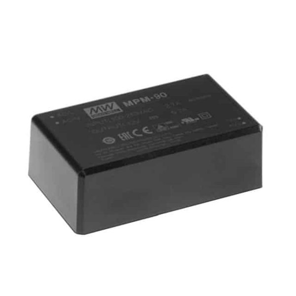 MPM-90-15 - Fonte Chaveada Fechada 85W 80-264VCA/113-370VCC Saída 15V-5,67A - MEAN WELL
