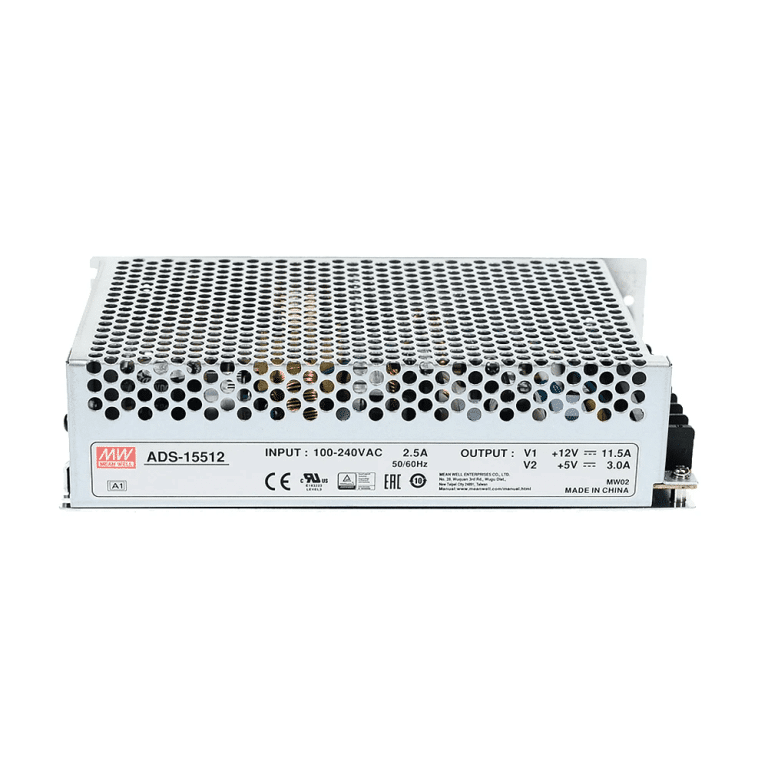 ADS-15512 – Fonte Chaveada 155W 88-264VCA/124-370VCC Saída 12VCC-11.5A/5VCC-3A – MEAN WELL