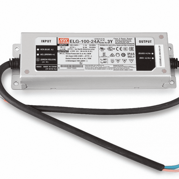 ELG-100-24B - Fonte Chaveada p/ LED 96W 100-305CA/142-431VCC Saída 24VCC/4A - MEAN WELL