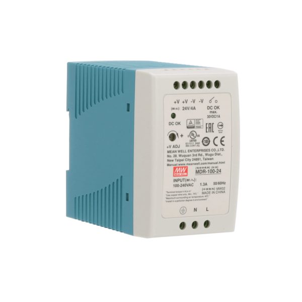MDR-100-24 - Fonte Chaveada DIN 100W 85-264VCA/120-370VCC Saída 24VCC-4A - MEAN WELL