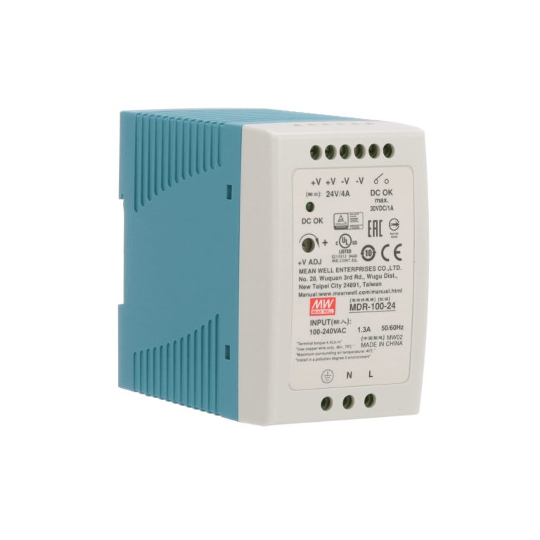 MDR-100-24 – Fonte Chaveada DIN 100W 85-264VCA/120-370VCC Saída 24VCC-4A – MEAN WELL