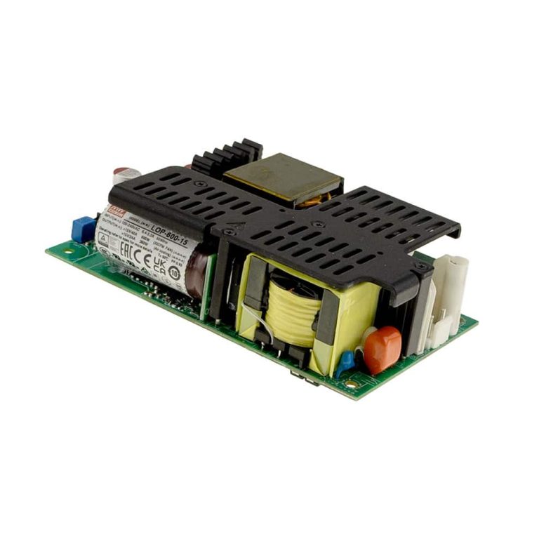 LOP-600-12 – Fonte Chaveada Aberta 360W/600W (ventilado) 80-264VCA/113-370VCC Saída 12V-30A – MEAN WELL