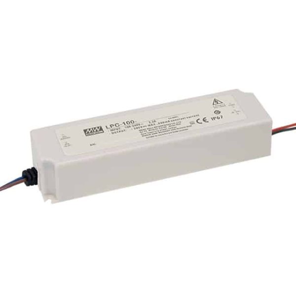 LPC-100-1400 - Driver LED 101W 90-264VCA/127VCC-370VCC Saída 36-72V 1,4A - MEAN WELL