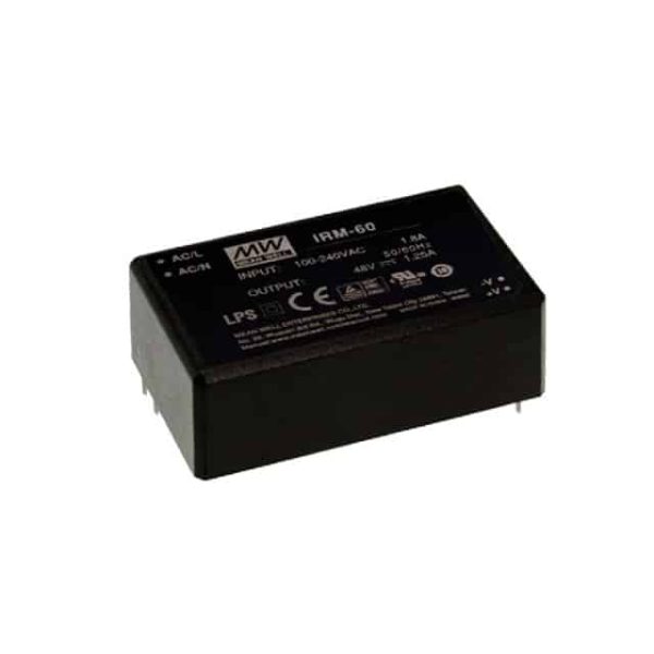 IRM-60-48 - Fonte Chaveada Fechada 60W 85-264VCA Saída 48V-1,25A - MEAN WELL