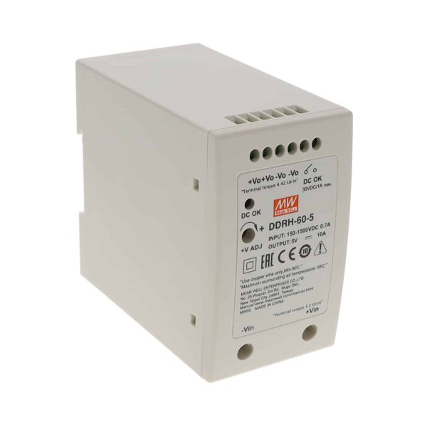 DDRH-60-5 - Conversor CC/CC Fechado 50W 150V-1500V Saída 5V-10A - MEAN WELL