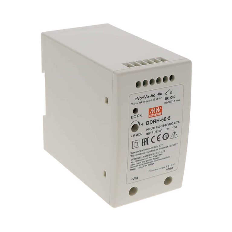 DDRH-60-5 – Conversor CC/CC Fechado 50W 150V-1500V Saída 5V-10A – MEAN WELL