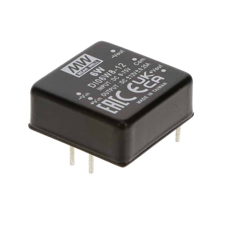 DI06W8-12 – Conversor CC/CC Módulo 6W 9V-75V Saída +/-12V-0.25A – MEAN WELL